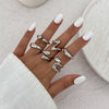 Jewelry Alloy Geometric Irregular Liquid Lava Pleated Open Ring Electroplating Light Luxury Design