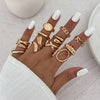 Jewelry Alloy Geometric Irregular Liquid Lava Pleated Open Ring Electroplating Light Luxury Design