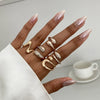 Jewelry Alloy Geometric Irregular Liquid Lava Pleated Open Ring Electroplating Light Luxury Design