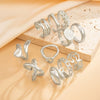 Jewelry Alloy Geometric Irregular Liquid Lava Pleated Open Ring Electroplating Light Luxury Design