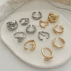 Jewelry Alloy Geometric Irregular Smooth Ring With Electroplating