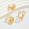 Jewelry Alloy Geometric Irregular Water Drops Opening Ring Electroplating For Women