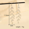 Jewelry Alloy Geometric Leaf Earrings For Women With Electroplating