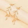 Jewelry Alloy Geometric Leaf Earrings For Women With Electroplating