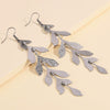 Jewelry Alloy Geometric Leaf Earrings For Women With Electroplating