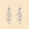 Jewelry Alloy Geometric Leaf Earrings For Women With Electroplating
