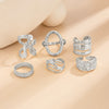 Jewelry Alloy Geometric Light Luxury Style Electroplated Ring Set
