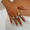 Jewelry Alloy Geometric Light Luxury Style Electroplated Ring Set