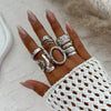 Jewelry Alloy Geometric Light Luxury Style Electroplated Ring Set