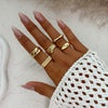 Jewelry Alloy Geometric Light Luxury Style Electroplated Ring Set