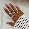 Jewelry Alloy Geometric Light Luxury Style Electroplated Ring Set
