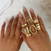 Jewelry Alloy Geometric Light Luxury Style Electroplated Ring Set
