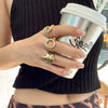 Jewelry Alloy Geometric Oshaped Electroplated Ring Set