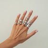 Jewelry Alloy Geometric Oval Chain Necklace And Ring Set Electroplated