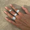 Jewelry Alloy Geometric Oval Chain Necklace And Ring Set Electroplated