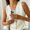 Jewelry Alloy Geometric Oval Chain Necklace And Ring Set Electroplated