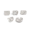 Jewelry Alloy Geometric Oval Chain Necklace And Ring Set Electroplated
