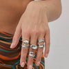 Jewelry Alloy Geometric Oval Chain Necklace And Ring Set Electroplated