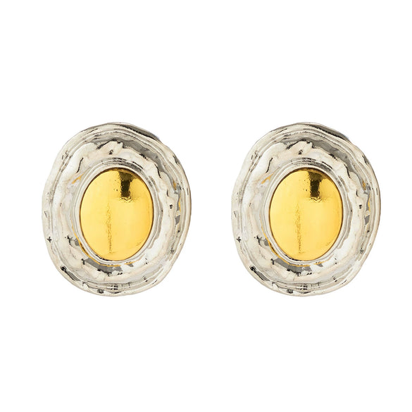 Jewelry Alloy Geometric Oval Electroplated Exaggerated Elegant Earrings For Women