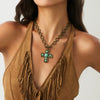 Jewelry Alloy Geometric Pendant Clavicle Chain With Electroplating For Women
