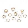 Jewelry Alloy Geometric Plain Leaf Ring Electroplated For Women