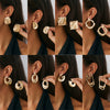 Jewelry Alloy Geometric Pleated Asymmetrical Pendant Earrings Electroplating