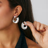 Jewelry Alloy Geometric Pleated Asymmetrical Pendant Earrings Electroplating