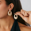 Jewelry Alloy Geometric Pleated Asymmetrical Pendant Earrings Electroplating
