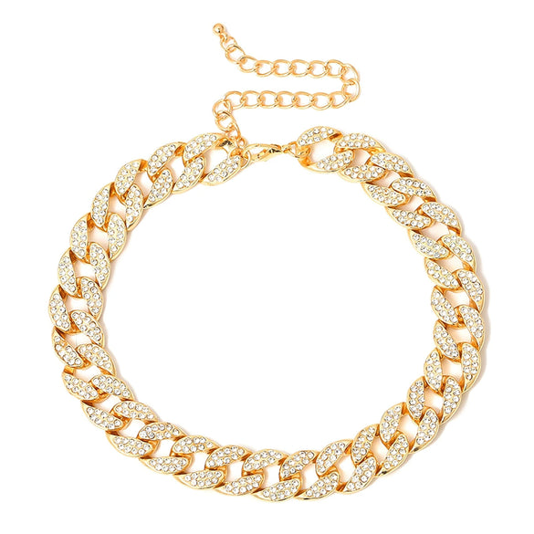Jewelry Alloy Geometric Punk Microinlaid Electroplating Necklace