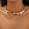 Jewelry Alloy Geometric Punk Style Buckle Collar Clavicle Chain Choker For Women