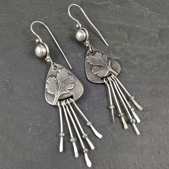 Jewelry Alloy Geometric Retro Long Tassel Spike Electroplated Earrings For Women