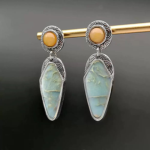 Jewelry Alloy Geometric Retro Long Tassel Spike Electroplated Earrings For Women