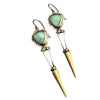 Jewelry Alloy Geometric Retro Long Tassel Spike Electroplated Earrings For Women