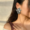 Jewelry Alloy Geometric Retro Simple Irregular Pleated Electroplating Women's Earrings