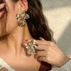Jewelry Alloy Geometric Retro Simple Irregular Pleated Electroplating Women's Earrings