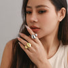 Jewelry Alloy Geometric Ring Electroplated For Women