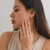 Jewelry Alloy Geometric Ring Electroplated For Women