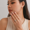 Jewelry Alloy Geometric Ring Electroplated For Women