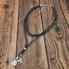 Jewelry Alloy Geometric Round Pendant Necklace With Velvet Belt And Electroplating For Women