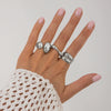 Jewelry Alloy Geometric Simple Style Water Drop Open Ring Electroplating For Women