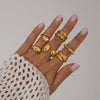 Jewelry Alloy Geometric Simple Style Water Drop Open Ring Electroplating For Women