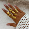Jewelry Alloy Geometric Simple Style Water Drop Open Ring Electroplating For Women