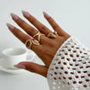 Jewelry Alloy Geometric Simple Style Water Drop Open Ring Electroplating For Women