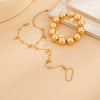 Jewelry Alloy Geometric Spiral Beaded Chain Electroplating Women's Hand Chain Clavicle Chain
