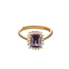 Jewelry Alloy Geometric Square Light Luxury Open Ring For Women Electroplated