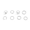 Jewelry Alloy Geometric Star Moon Diamond Ring Bracelet Set