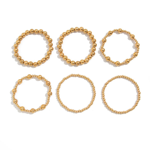 Jewelry Alloy Geometric Style Irregular Round Bead Bracelet And Spiral Pendant Necklace With Electroplating