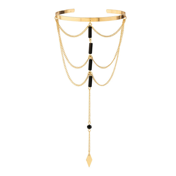 Jewelry Alloy Geometric Tassel Arm Chain Ring Electroplating