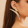 Jewelry Alloy Geometric Triangle Elbow Stud Earrings Electroplating For Women