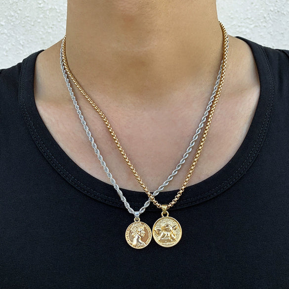 Jewelry Alloy Geometric Twist Chain Electroplating Men's Necklace